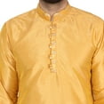 thumbnail image 6 of SKAVIJ Men's Tunic Art Silk Kurta Ethnic Indian Long Casual Shirt Party X-Large Gold, 6 of 6