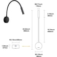 thumbnail image 3 of Lámpara de lectura negra, lámpara de cuello de cisne flexible LED de 3 W, 3000 K, luz de lectura de pared de 240 V con interruptor para dormitorios, salas de estar y salas de estar interiores., 3 of 5