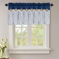 thumbnail image 3 of Alishomtll Modern Blue Stripes Bohemian Rod Pocket Light Filtering Kitchen Valances, 52" x 18", 3 of 14