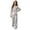 D-Grey44, variant on JAJAHO Girls 2 Piece Outfits Striped Long Sleeved Crew Neck Tops And Wide Leg Pants Set For Kids 8-13Y