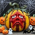thumbnail image 3 of Dserhfy Halloween Pumpkin Statue Ghost Resin Figurine Scary Pumpkin Doll for Yard Office Indoor Outdoor Unique Halloween Gifts for Adults, 3 of 8