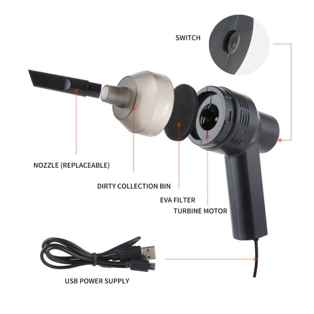 Aspirador inalámbrico de doble uso para coche, Mini USB, para teclado de ordenador portátil, bolsa de maquillaje