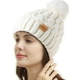 thumbnail image 3 of REDESS Women's Winter Pompom Beanie Hat for Women-White, 3 of 5