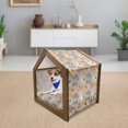 thumbnail image 3 of Animal Pet House, Hand Drawn Style Animal Characters with Bicycle Wheels Background, Outdoor & Indoor Portable Dog Kennel with Pillow and Cover, 5 Sizes, Multicolor, by Ambesonne, 3 of 5
