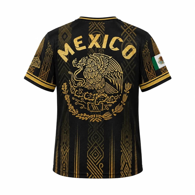 Zimjoy Mexico Soccer Jerseys Men Crew Neck Short Sleeve Dark Green