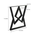 thumbnail image 2 of Set of 2 Metal Table Legs Table Legs 28” Steel Dining Desk Legs DIY Industrial, 2 of 12
