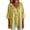 Yellow, variant on SOOMLON Ruffle Shirts for Women Plus Size V Neck 3/4 Sleeve Tunic Top Ruched Panel Blouses Loose Travel Vacation Clothes