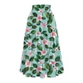 thumbnail image 3 of Yucgh Women's Floral Print Midi Skirt with Drawstring Elastic Waist, Casual Bohemian Skirt, A-line Summer Skirt with Pockets,Army Green,L, 3 of 7