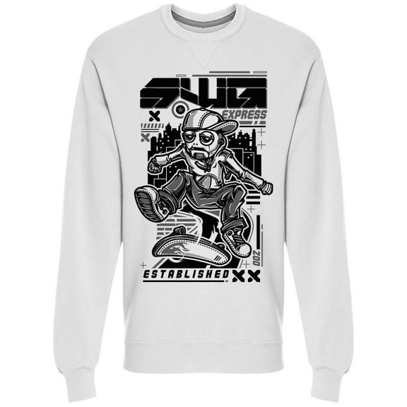 Skater Robot Sweatshirt Men - Men Sweatshirt, 3XL