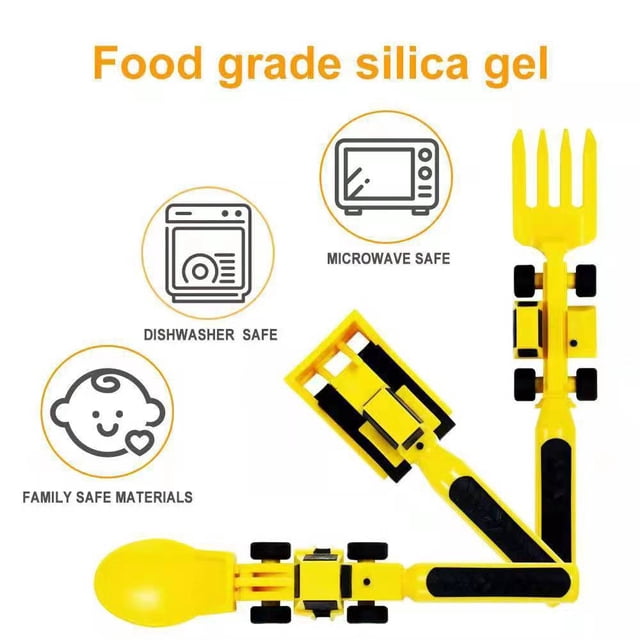 BEMS-Cubertería para coche Dinneractive bulldozer pala excavadora horquilla de 3 piezas