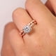 thumbnail image 2 of JeenMata Anillo Art Déco de Moissanita de Talla Cojín de 1,75 Quilates Engastado para Bodas en Oro Rosa de 18 K sobre Plata, 2 of 9