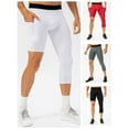 thumbnail image 4 of yeacher Men's Asymmetric Basketball Compression Pants with Side Pockets, Red, XL Size, European Fit (21329#), 4 of 6