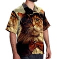 thumbnail image 2 of Retro Cat Men's Short Sleeve Casual Printed Button Down Beach Shirts, 2 of 6