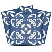 HomeRoots 556411 12 x 12 in. Wedgwood Blue & White Peel & Stick Removable Tiles