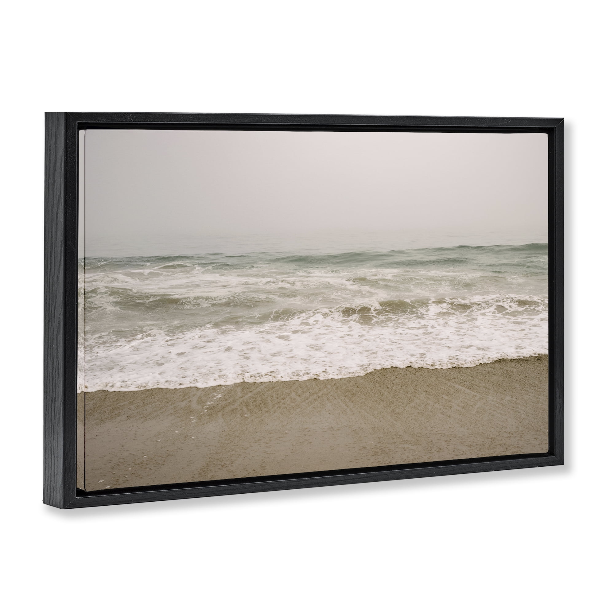 Stupell Industries Peaceful Point Reyes Nautical & Beach Photography Black Floater Framed Canvas Art Print Wall Art, 31 x 21