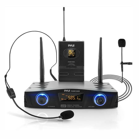 Pyle PDWM1988B Compact Wireless Portable PA Microphone System and Accessories