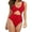 Red, variant on Vedolay Cute Swimsuits One Piece Swimsuits for Women High Waisted Bathing Suit Monokini Floral Print Cutout Racerback Zip Up,Red XL