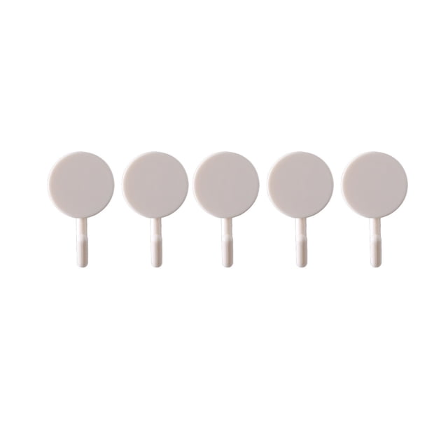Kitchen Utensils 5-Pack Adhesive Wall Hooks Bathroom and Kitchen - No-Drill Damage- Installation - Strong Adhesive 360 Rotation - Hanging Towels Utensils