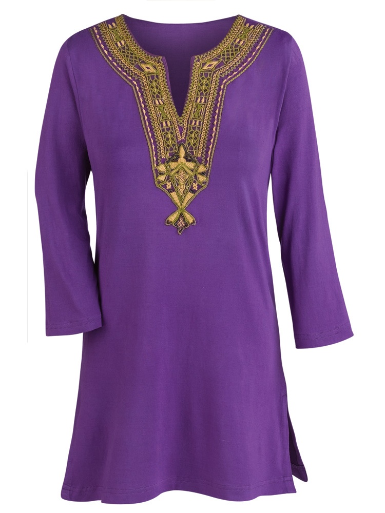 purple and gold tunic