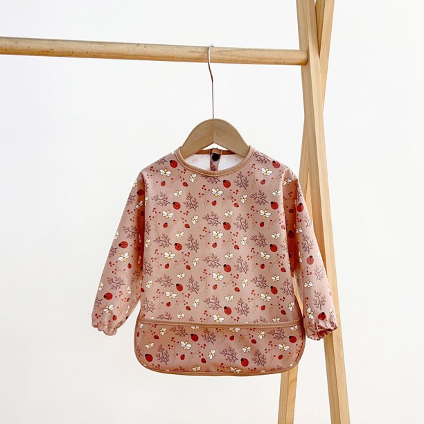 Babero de alimentación para bebés de manga larga impermeable y antiadherente para niños, funda antisuciedad para alimentación de bebés