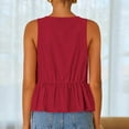 thumbnail image 5 of Summer Savings Clearance! LADIGASU Women's Fashion Solid Color Fallow Bow Round-Neck Tank Top, 5 of 8