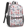 thumbnail image 2 of Baseballs and Game Terms White 17" School Backpacks for Teens,Waterproof Oxford Fabric,S-Shape Padded Straps for School,Travel,Hiking,Camping, 2 of 6