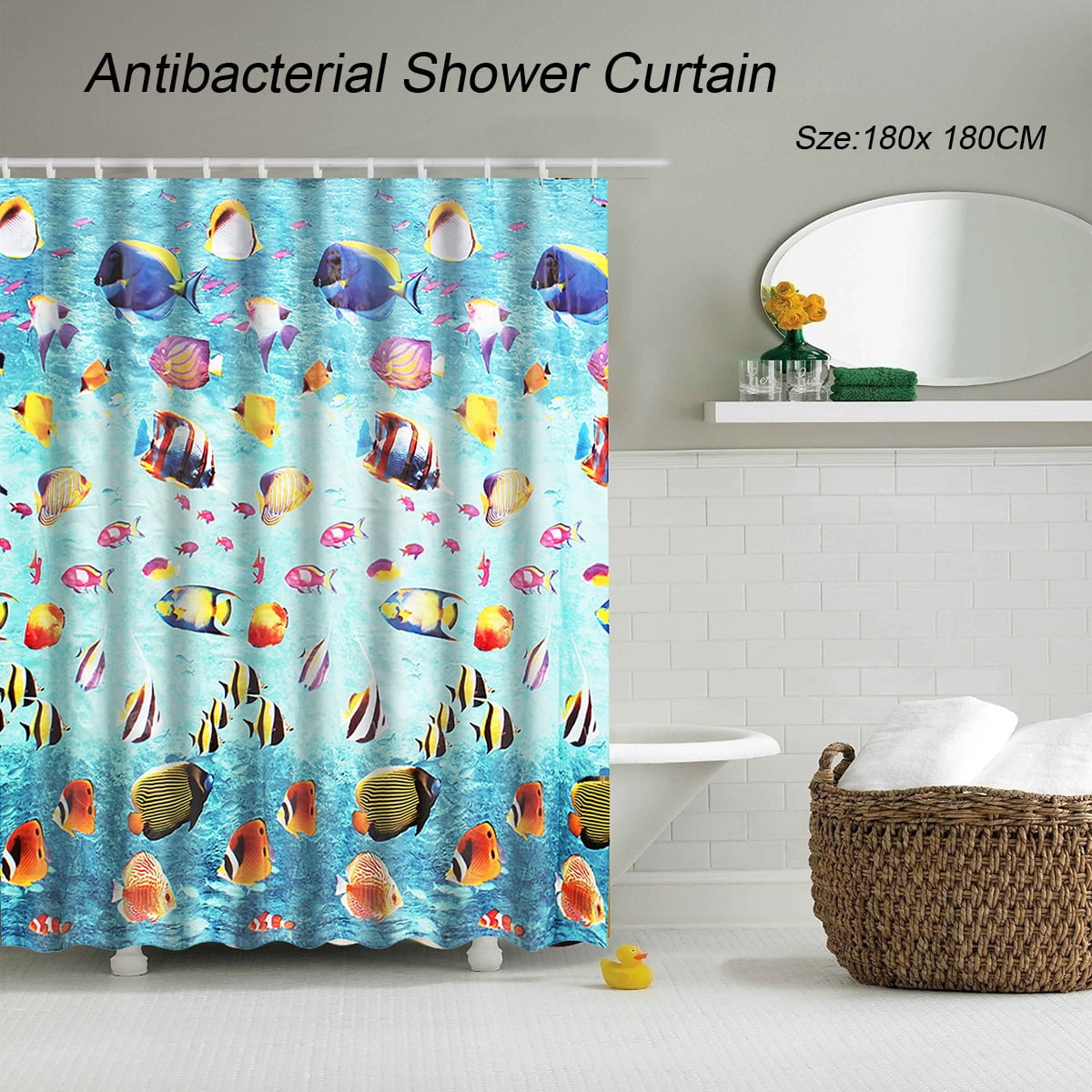 Ocean Decor Shower Curtain,Underwater Landscape Shower