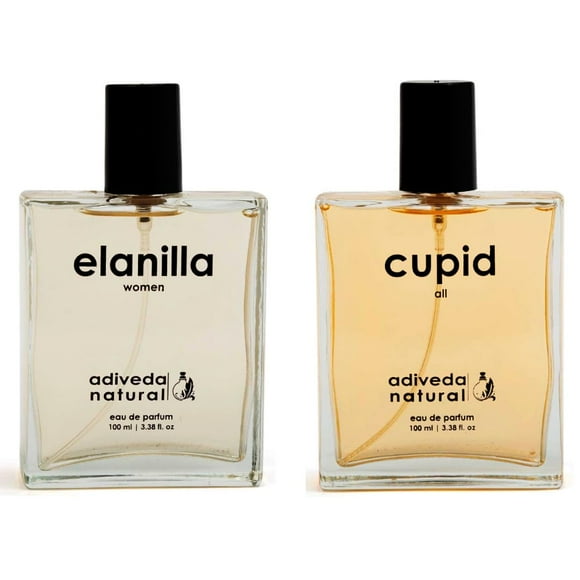 Adiveda Natural Elanilla Women & Cupid Combo Eau de Parfum Unisexe Lot de 2X 100ml, 3.4 Fl.oz. Chacun / avec des Notes Sucrées, Caramel / Parfums Unisexes Longue Durée