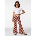 thumbnail image 3 of 11-12Y Girls Colored Flared Pants Digital Print Trousers Slim-Fit Wide Leg Flare for Spring Summer Autumn, 3 of 6