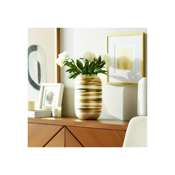 Glass Vase Glass with Hand-applied Textured Swirl Detailing