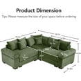 thumbnail image 2 of 79.1''x79'.1' Oversized Cloud Modular Sectional Sofa|Convertible Corduroy Couch|Deep Seat|Extra-Wide Armrests|10 Throw Pillows|Ergonomic Design|Easy Assembly|for Living Room,Apartment - Green, 2 of 9