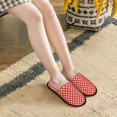 thumbnail image 5 of House Slippers for Women Men - Red white dot print Lightweight House Shoes Fuzzy Slippers, Soft Slip-On Cozy House Slippers for Woman Indoor Outdoor, 5 of 7