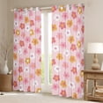 thumbnail image 2 of Manfei Pink Cartoon Floral Black Out Curtains,Rustic Flower Curtains Pack of 2 (42x63 Each),Cute Daisy Bedroom Curtains For Children,Super Cozy Room Decor, 2 of 6