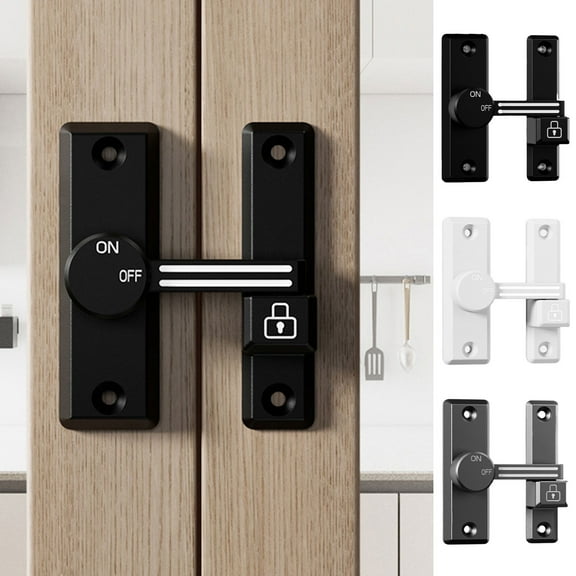 HBBKVI No-Drill Door Lock Sliding Gate Lock Push-Pull Door Fastener Adjustable Cabinet Lock Easy-Install Door Stopper 12ml
