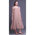 thumbnail image 5 of Bimba Light Pink Salmon2 Butterfly Dot & Printed Cotton Nightgowns For Women Sleeveless Gown Sleepwear Maxi Dress Large, 5 of 6