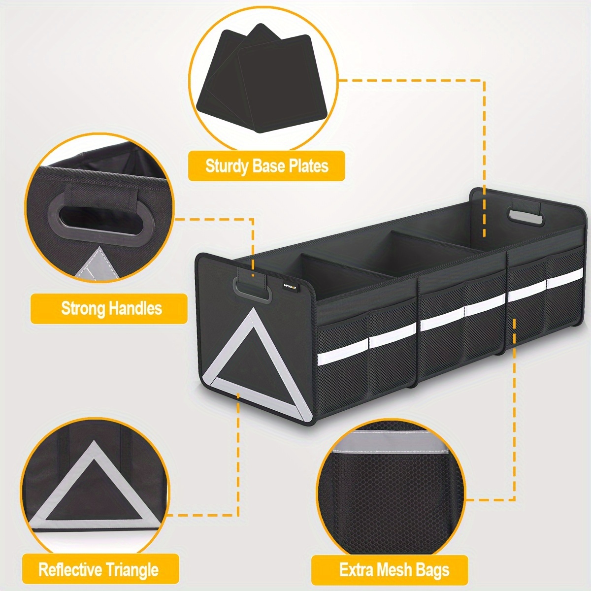 Foldable Trunk Organizer with Multi Pockets, Heavy Duty Collapsible ...