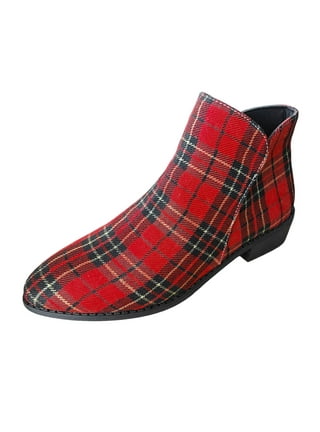Plaid booties sales