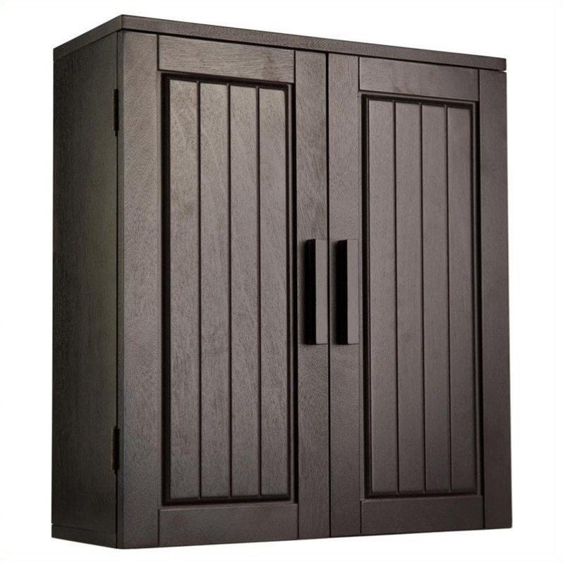 Alfa Wall Cabinet/Cupboard w 2 Doors for Bathroom/Kitchen Storage Dark Espresso 