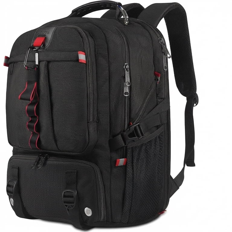 YOREPEK Travel Backpack, 50L Laptop Backpack with Shoe Compartment for Men and Women, Fits 17 inch Notebook, Black YOREPEK Travel Backpack, 50L Laptop Backpack with Shoe Compartment for Men and Women, Fits 17 inch Notebook, Black
