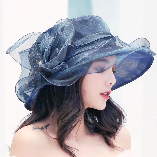 Sombrero para el sol para mujer, sombrero de copa de malla, sombrero para el sol de verano, sombrero retro para exteriores, sombrero para playa, francés, europeo y americano