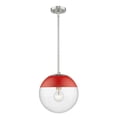thumbnail image 1 of Golden Lighting 3219-L PW-RED 1 Light Pendant with Rod, Red & Pewter, 1 of 1