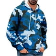 thumbnail image 2 of UVEASISHA Graphic Hooded Sweatshirts for Men Camo Print Drop Shoulder Pullovers Casual Regular Fit Drawstring Hoodies with Pocket Clearance Sales,Blue,M, 2 of 5