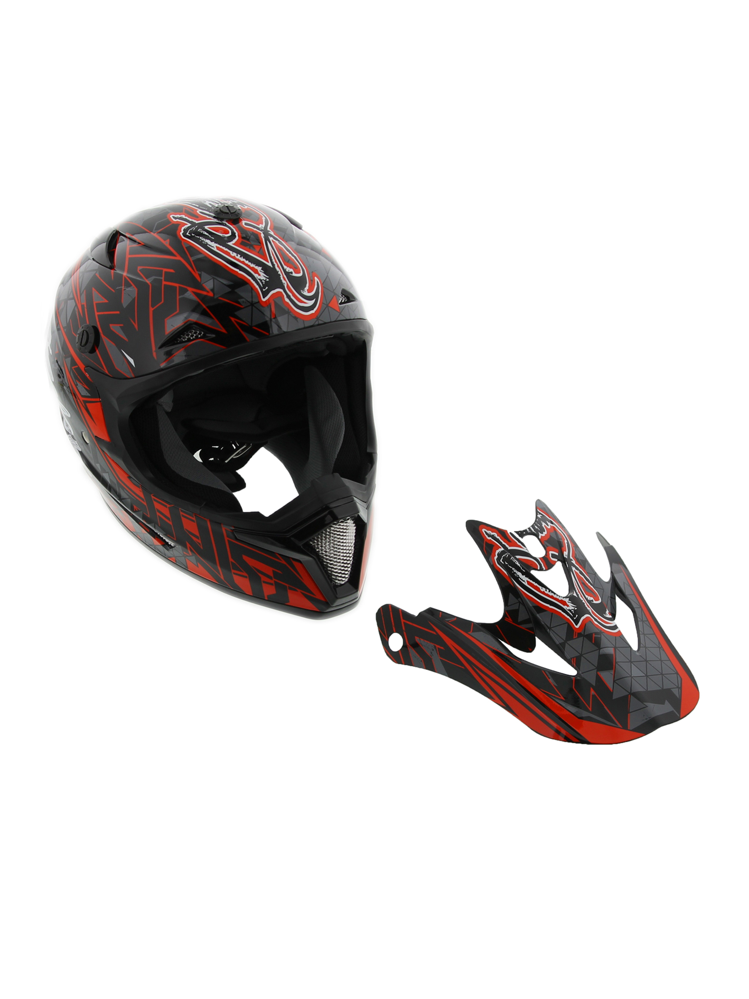 Cyclone ATV MX Dirt Bike Off-Road Helmet DOT/ECE Approved - Red - XXL