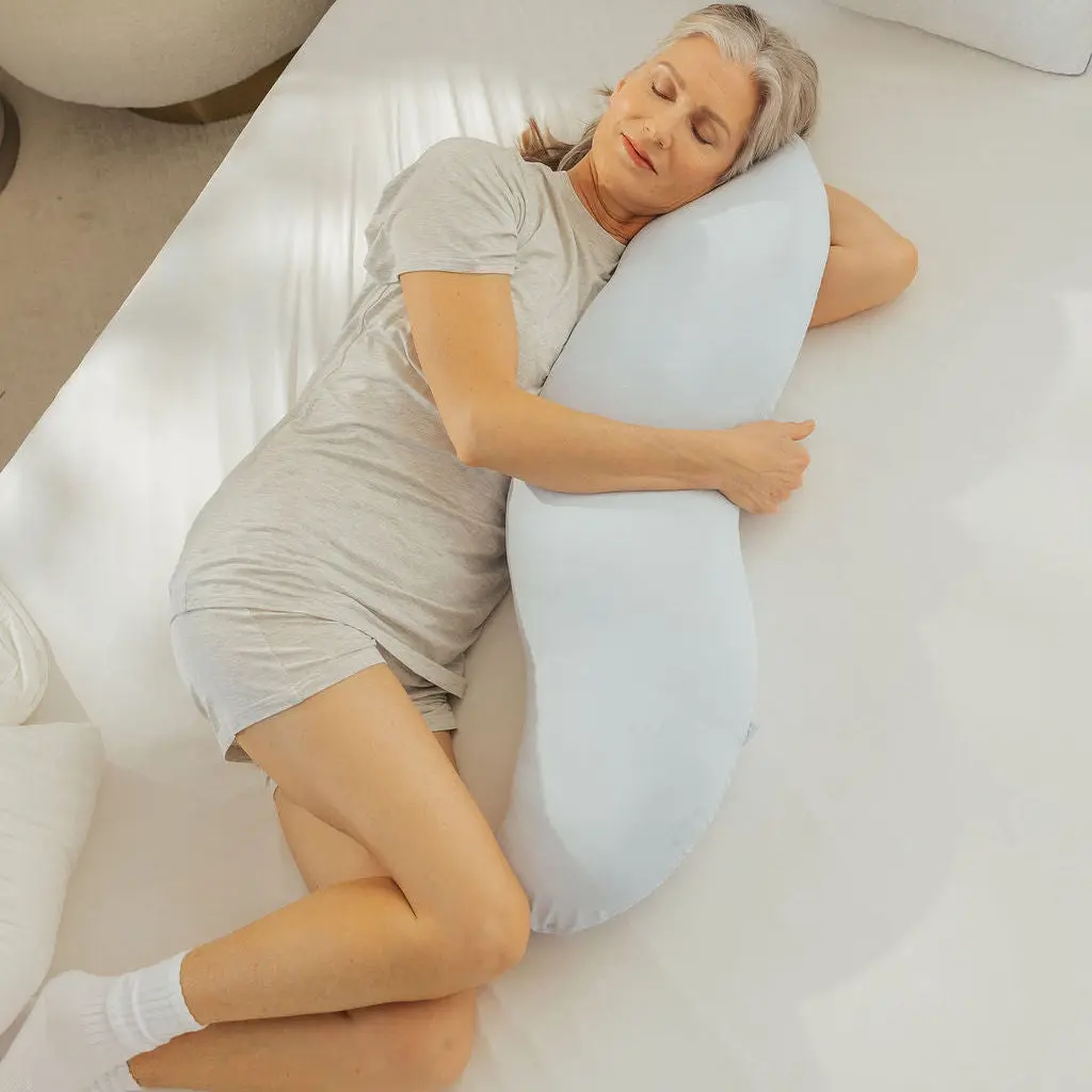Mellow Sleep | BodyAlign Pillow - Full Body Ergonomic Support Pillow for Back, Belly, Hips & Legs, Cooling Side Sleeper Pillow for Pregnancy, Maternity & Body Pain Relief