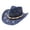 Navy, variant on Women's Wide Brim Sun Hat Men Summer Western Cowboy Hat Straw Hat Hollowed Out Visor Cap