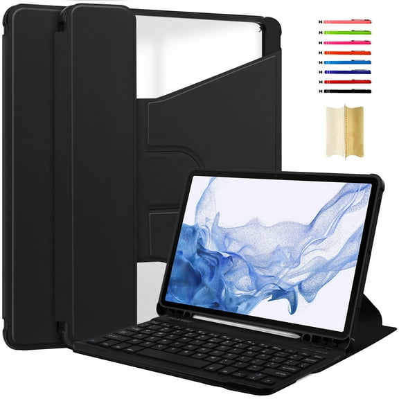 Rotating Case for Samsung Galaxy Tab S9 / S9 FE with S Pen Holder, 360 Degree Swiveling Stand Cover Auto Sleep/Wake Tablet Case for Samsung Galaxy Tab S9 / S9 FE, Black