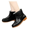 wofedyo Rain Boots for Women Shoe Round Waterproof Middle Toe Low