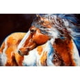 thumbnail image 2 of Baldwin, Marcia 32x23 Gold Ornate Wood Framed with Double Matting Museum Art Print Titled - Mohican Indian War Horse, 2 of 4