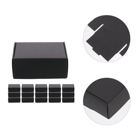 Homoyoyo Black Mailing Boxes 20 Pack, Space-Saving Small Parcel Envelopes with Neat Edges for Secure Shipping