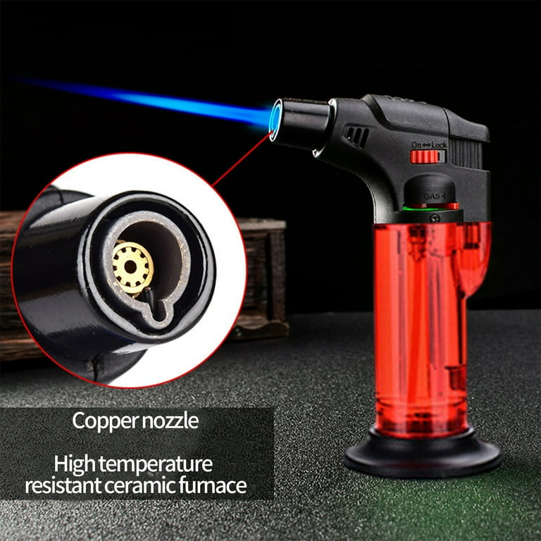 Triple Jet Flame Torch Lighter With Punch & Holder - Refillable, Windproof, Butane Not Included 3 thumbnail image